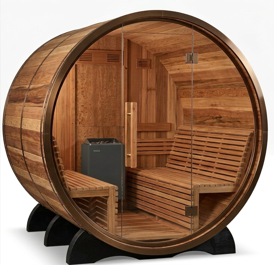 Almost Heaven 4-Person Barrel Sauna, 7x6 ft.